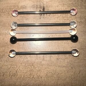 Barbells body jewelry set of 5